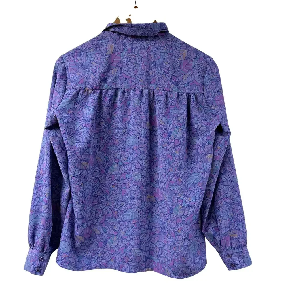Pendleton Purple Printed Shirt Long Sleeve Polyester VTG Country Sophisticates 8 - Picture 5 of 7